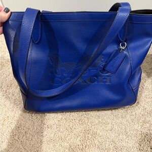 Coach Royal Blue Leather Tote